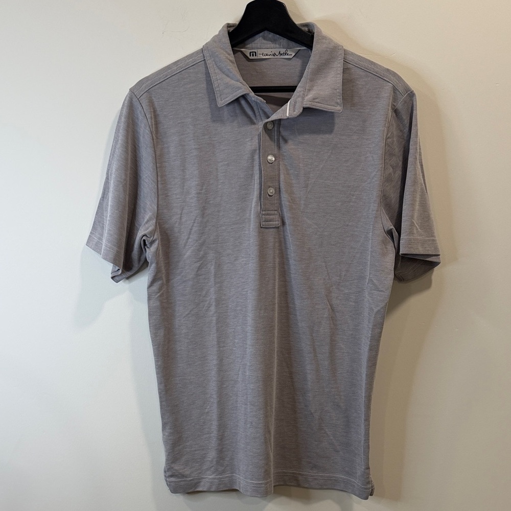 Travis Mathew Heather Gray Short-Sleeve Polo